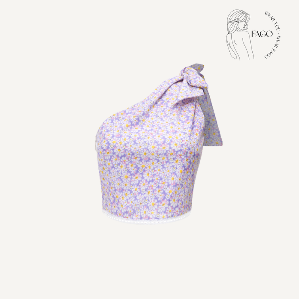 Áo Lệch Vai Hoa Cúc Thời Trang -L