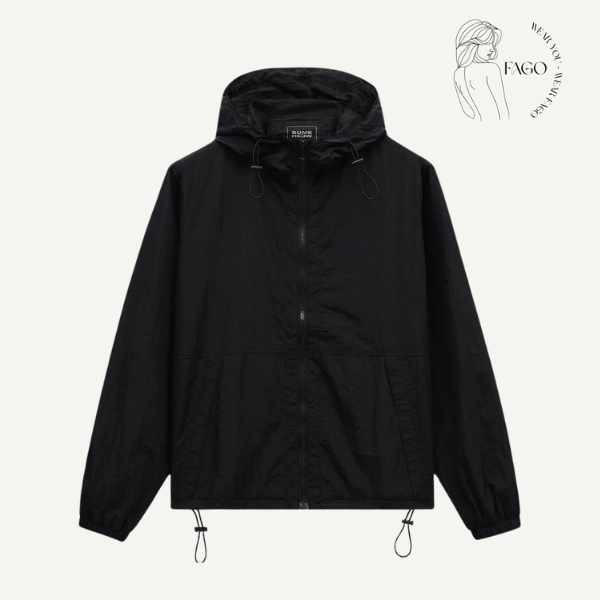 Áo khoác gió đen basic -L