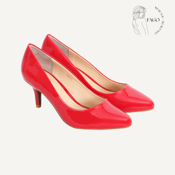 Giày cao gót đỏ mũi nhọn sang trọng -39