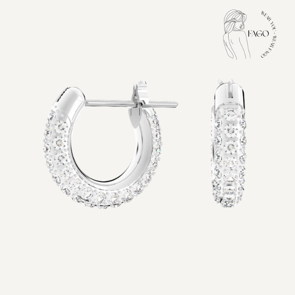 Bông tai nụ đính đá tròn sang trọng 