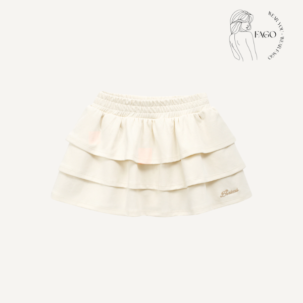 Chân váy tầng ngắn kem sữa năng động -S