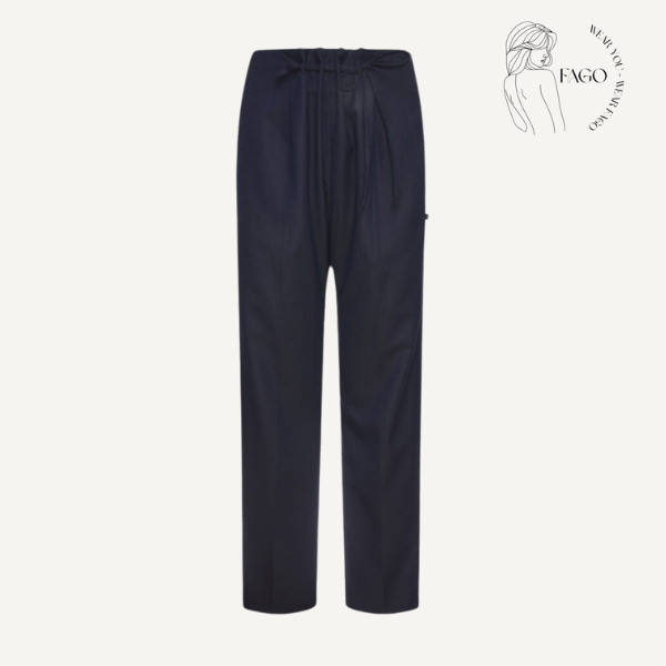 Quần suông rút dây đen thanh lịch -S